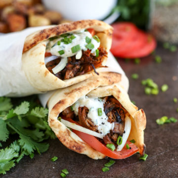 Vegan Jackfruit & Mushroom Gyros with Tzatziki - ilovevegan.com